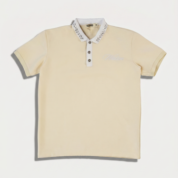 WATSON COLLAR EMBELLISHED CREAM POLO SHIRT