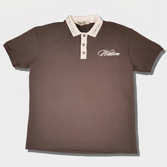 WATSON COLLAR EMBLELLISHED BLACK CHOCOLATE SHIRT