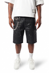 WATSON MULTI POCKET WITH DOUBLE WAIST DARK DENIM SHORTS