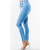 HIGH RISE DESTORYED WOMAN DENIM JOGGERS - Allstarelite.com