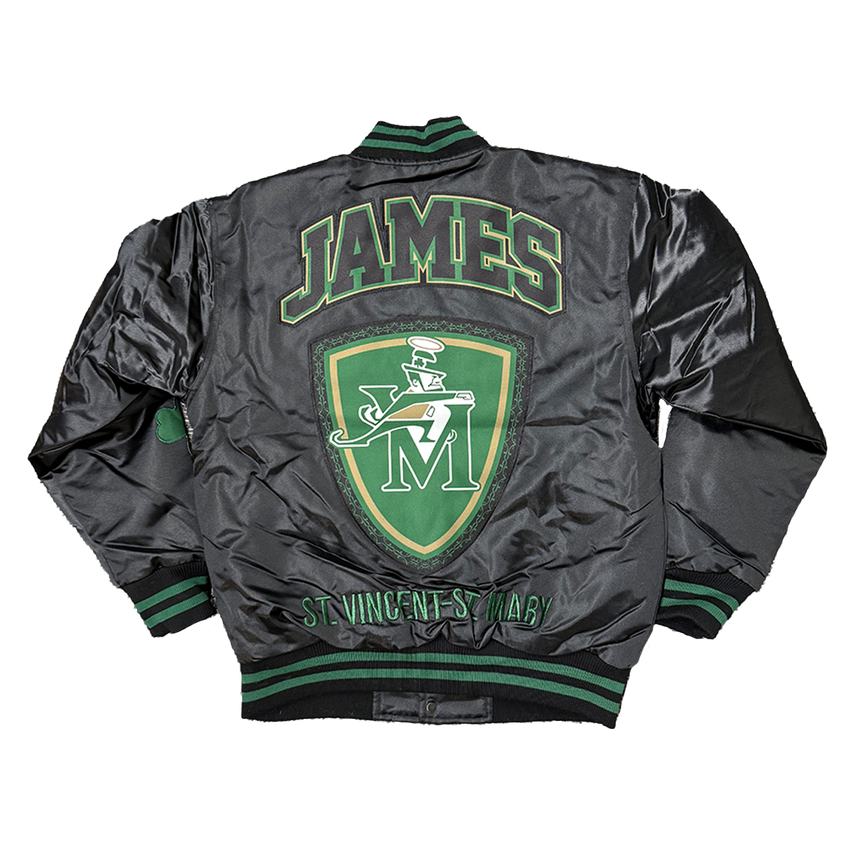 FIGHTING IRISH LEBRON SATIN JACKET (BLACK)