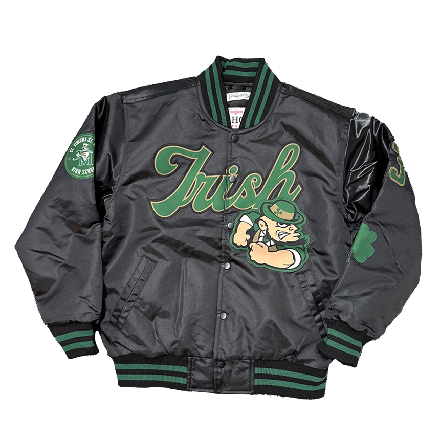 FIGHTING IRISH LEBRON SATIN JACKET (BLACK)