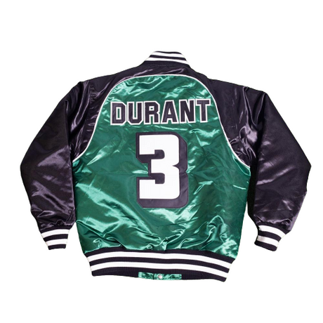 KEVIN DURANT HIGH SCHOOL GREEN SATIN JACKET - Allstarelite.com