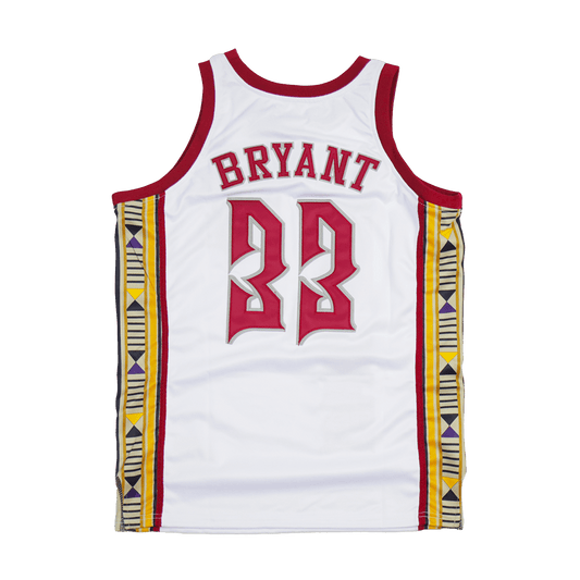 KOBE BRYANT ALTERNATE HIGH SCHOOL BASKETBALL JERSEY WHITE - Allstarelite.com