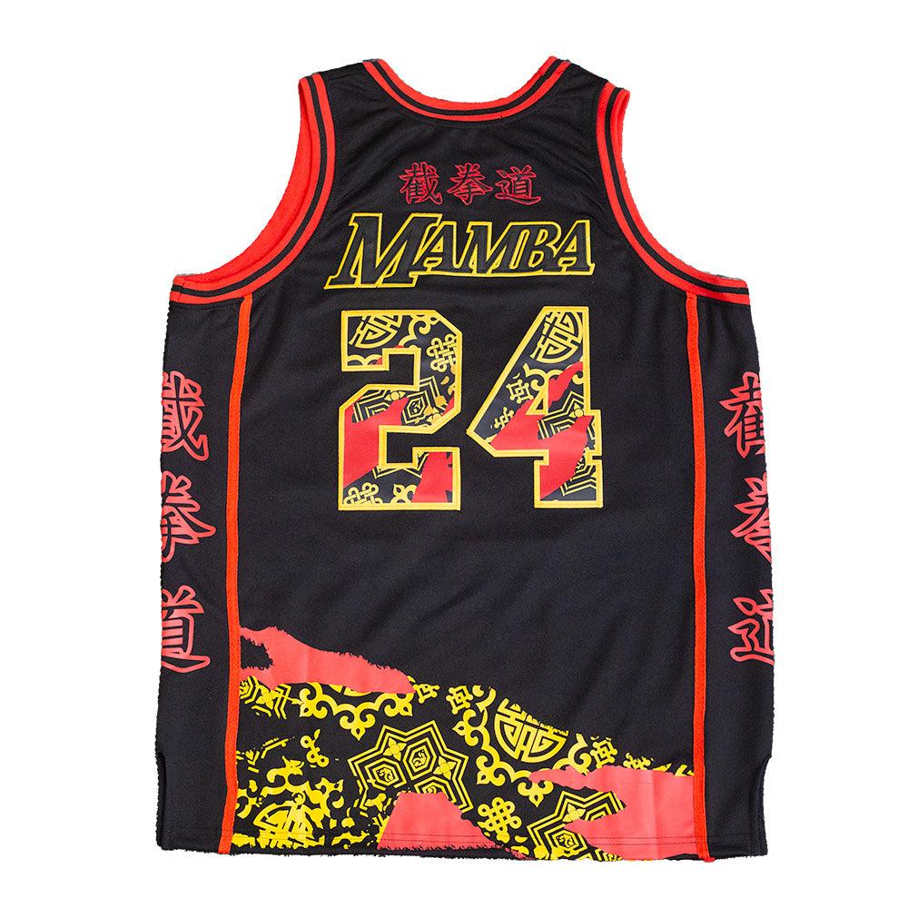 MAMBA BRUCE LEE LOS ANGELES BLACK PATTERN BASKETBALL JERSEY Allstarelite