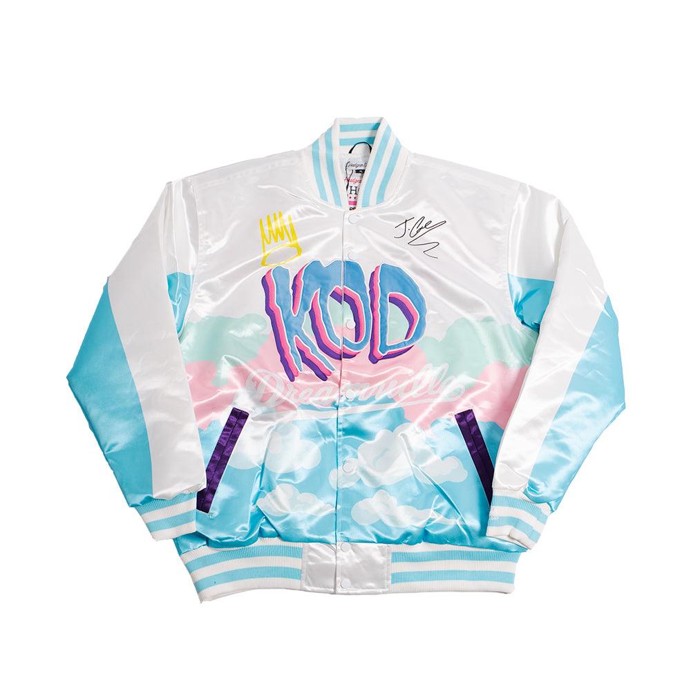 KOD J COLE YOUTH SATIN JACKET WHITE - Allstarelite.com