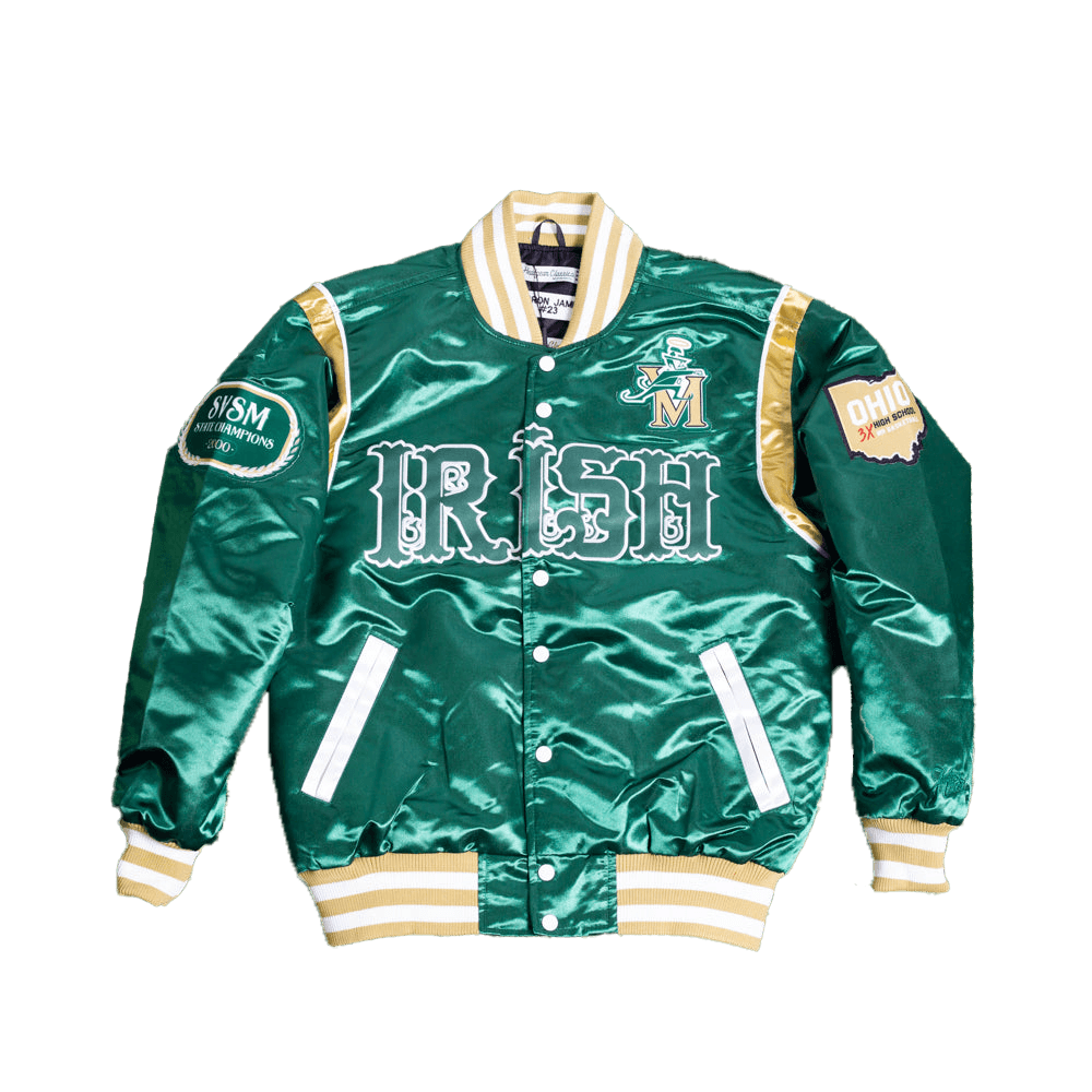 LEBRON JAMES IRISH HIGH SCHOOL GREEN SATIN JACKET - Allstarelite.com