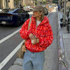 WATSON BRANDED RED PATTERN HOODED JACKET