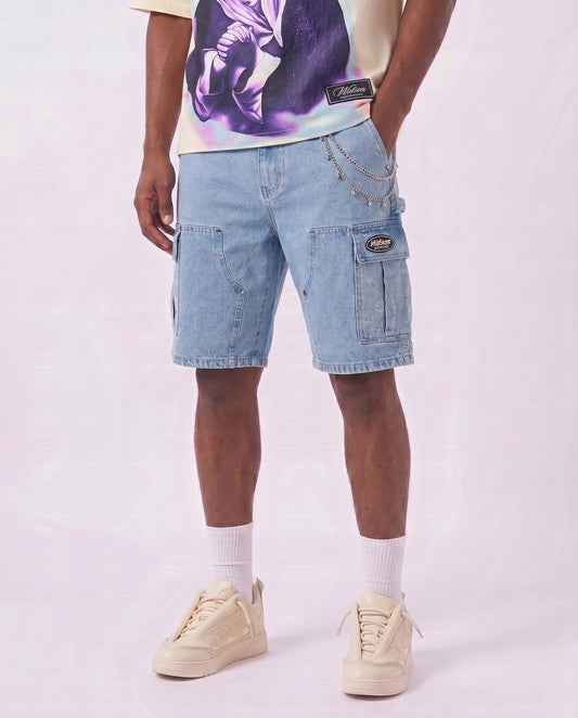 LIGHT WASH CARPENTER SHORTS