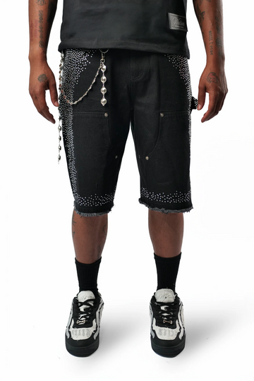 WATSON PEARL BLACK DENIM SHORTS