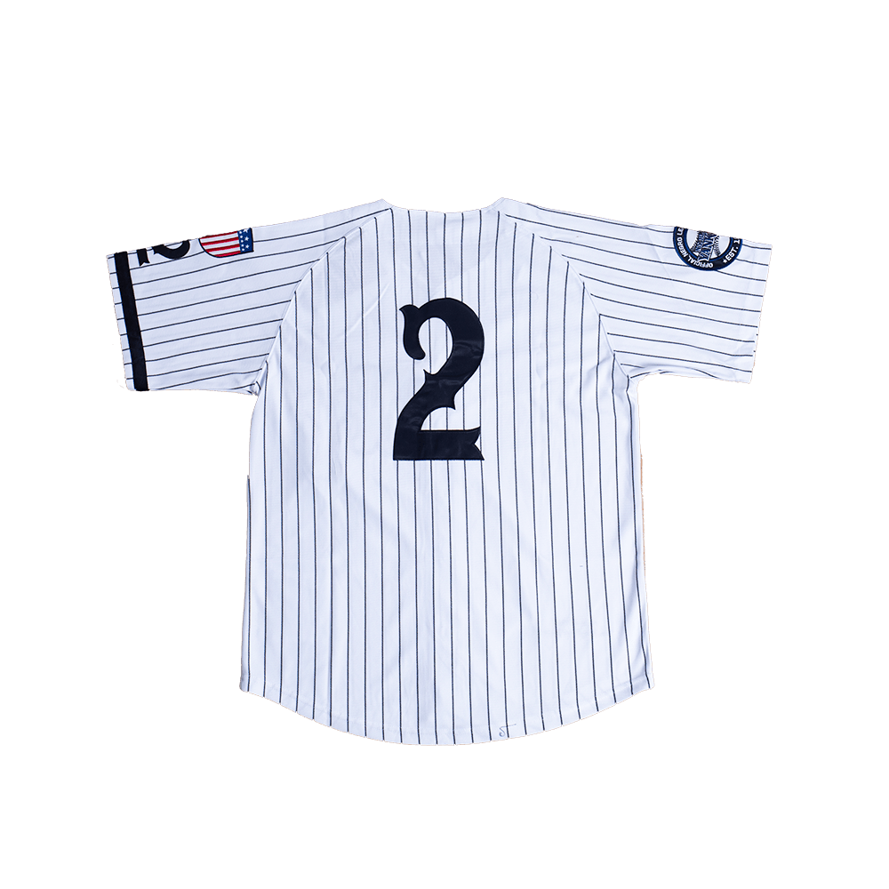 NEW YORK BLACK YANKEES PINSTRIPE BUTTON DOWN JERSEY - Allstarelite.com
