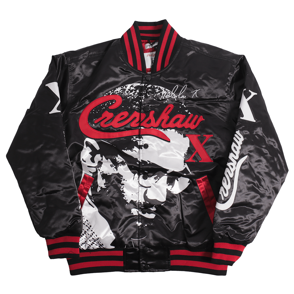 NIPSEY HUSSLE MALCOLM X SATIN JACKET RED - Allstarelite.com