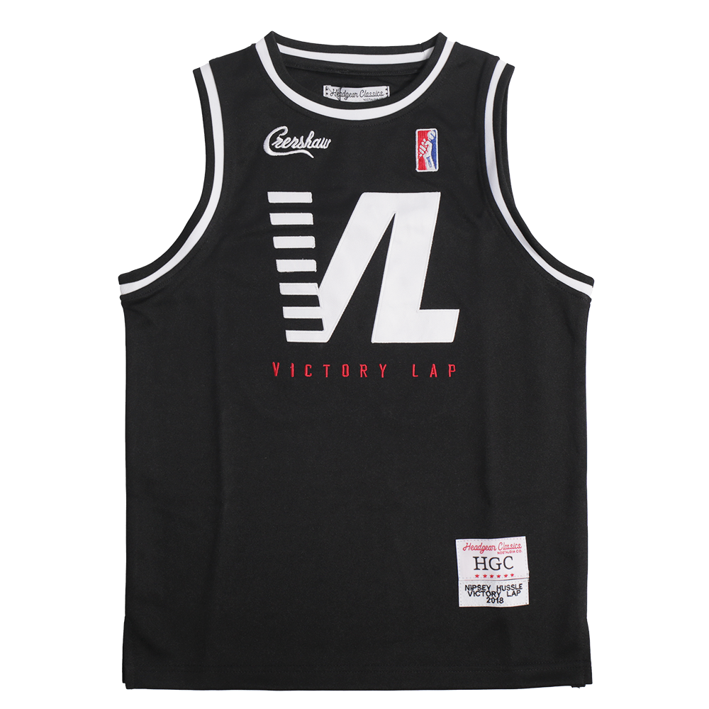 NIPSEY HUSSLE VICTORY LAP BASKETBALL JERSEY BLACK - Allstarelite.com