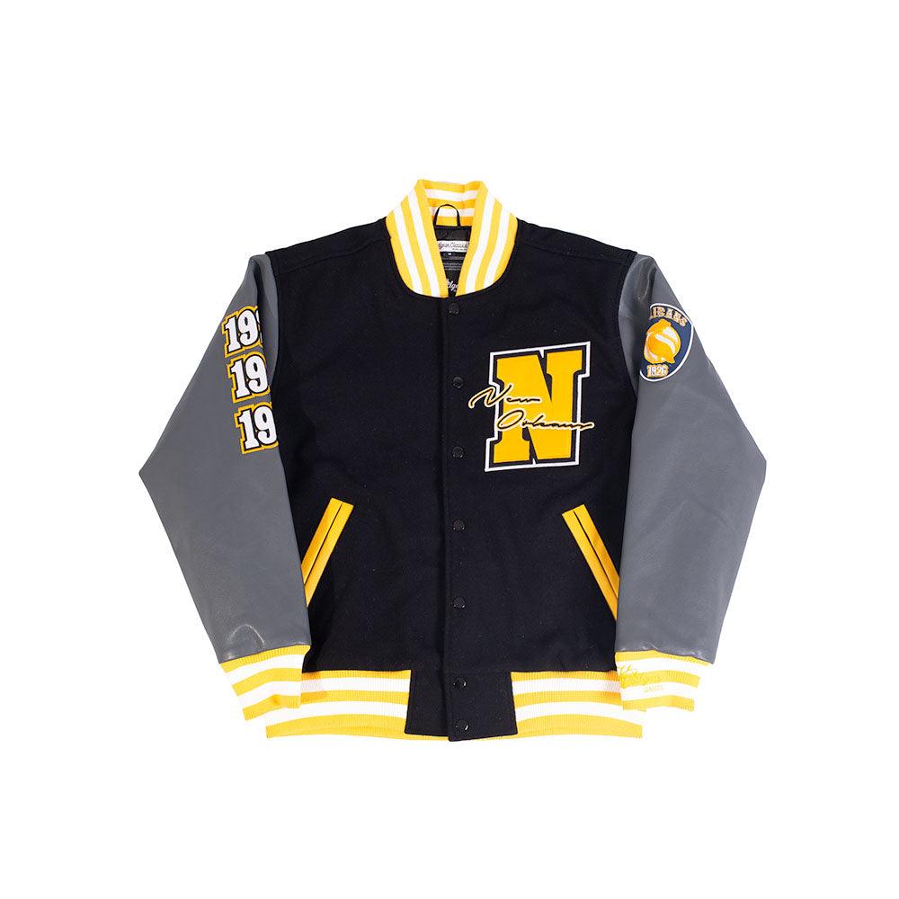 NOLA Black Pelicans Negro League Varsity Jacket In Black - Allstarelite.com