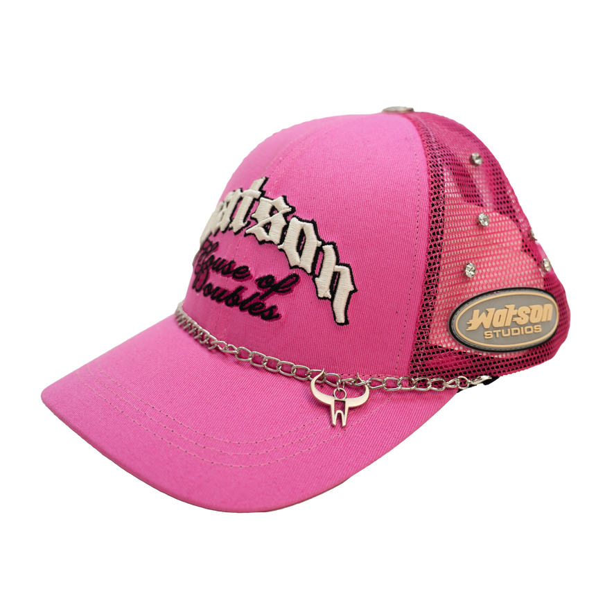 WATSON HOUSE OF DOUBLES TRUCKER HAT (PINK)