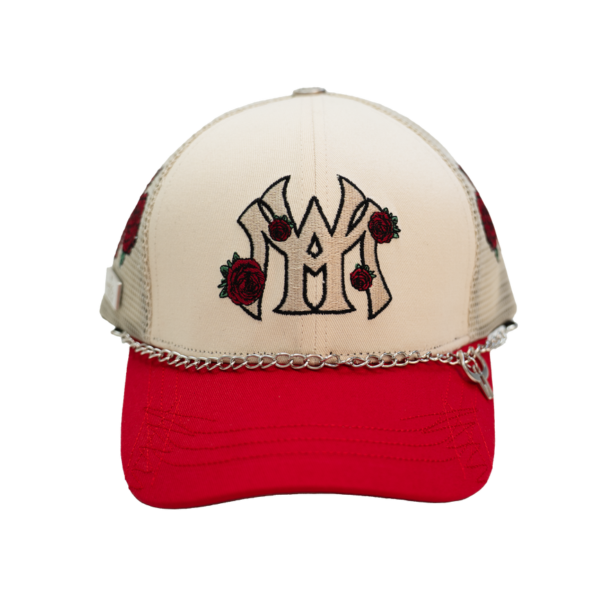 WATSON WORLDWIDE ROSES TRUCKER HAT (CREAM)