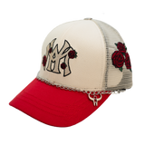 WATSON WORLDWIDE ROSES TRUCKER HAT (CREAM)