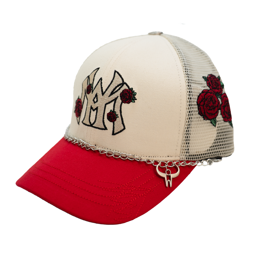 WATSON WORLDWIDE ROSES TRUCKER HAT (CREAM)