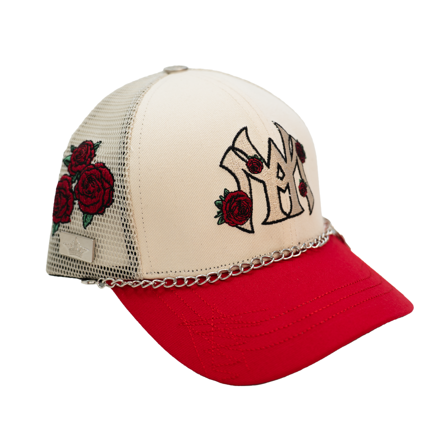 WATSON WORLDWIDE ROSES TRUCKER HAT (CREAM)