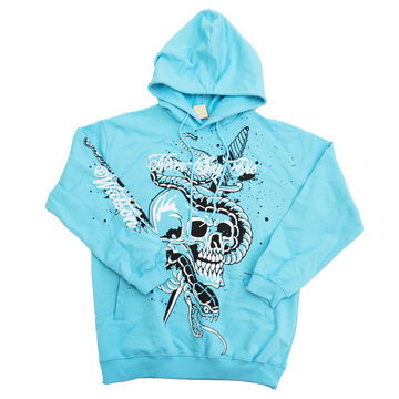 NEVER SAY DIE HOODIE (CAROLINA BLUE)