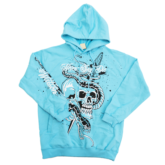 NEVER SAY DIE HOODIE (CAROLINA BLUE)