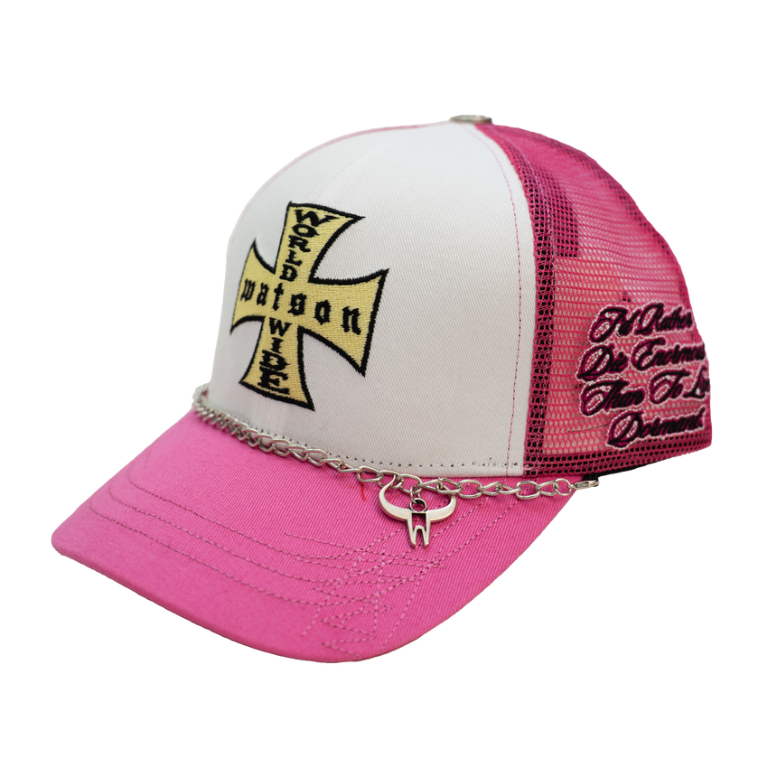 WATSON DIE ENORMOUS TRUCKER HAT (PINK)
