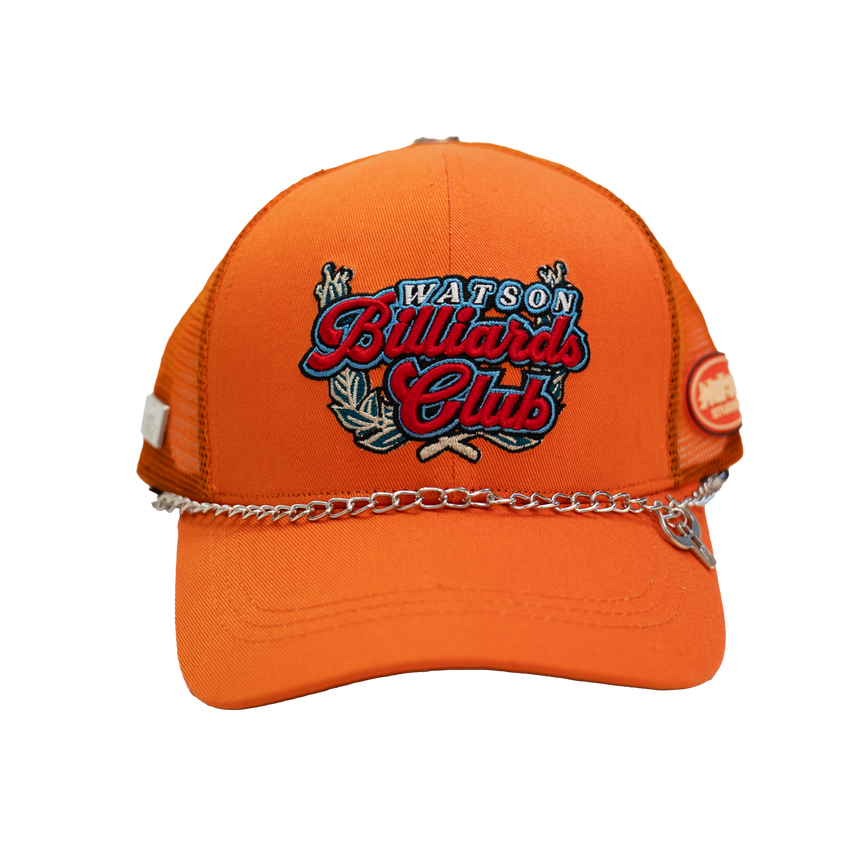 WATSON BILLIARDS CLUB TRUCKER HAT (ORANGE)