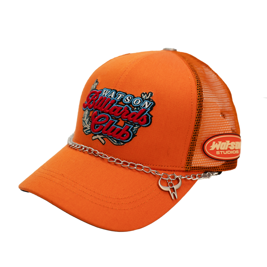 WATSON BILLIARDS CLUB TRUCKER HAT (ORANGE)