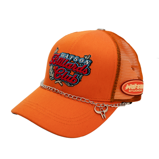 WATSON BILLIARDS CLUB TRUCKER HAT (ORANGE)