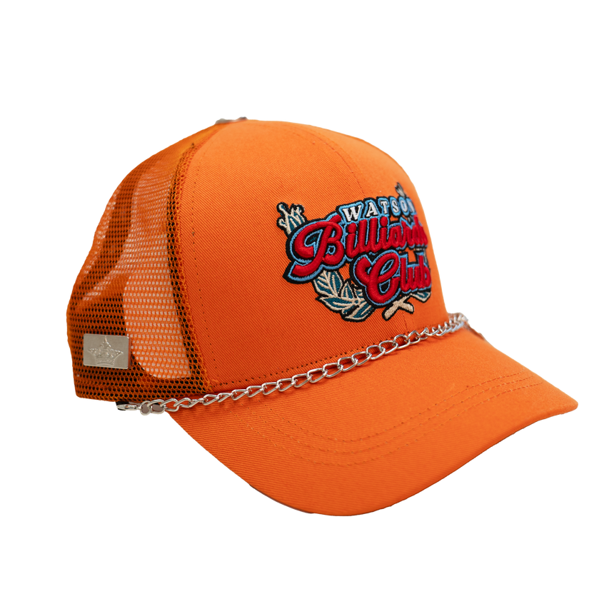 WATSON BILLIARDS CLUB TRUCKER HAT (ORANGE)