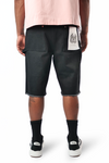 WATSON STAR RHINESTONE PATTERN BLACK DENIM SHORTS