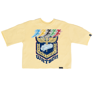 WATSON TRACK AND FIELD CROPPED T-SHIRT (CREAM)