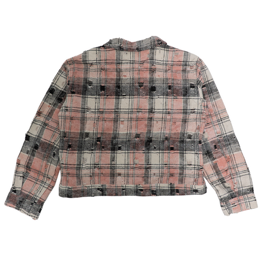 WATSON LOST TIME IS NEVER FOUND AGAIN LAYERED BLACK FLANNEL SHIRT