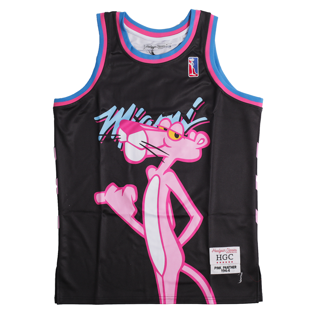 Pink Panther Basketball Jersey (Black), black, pink and blue sleeveless basketball jersey – alternate view 2