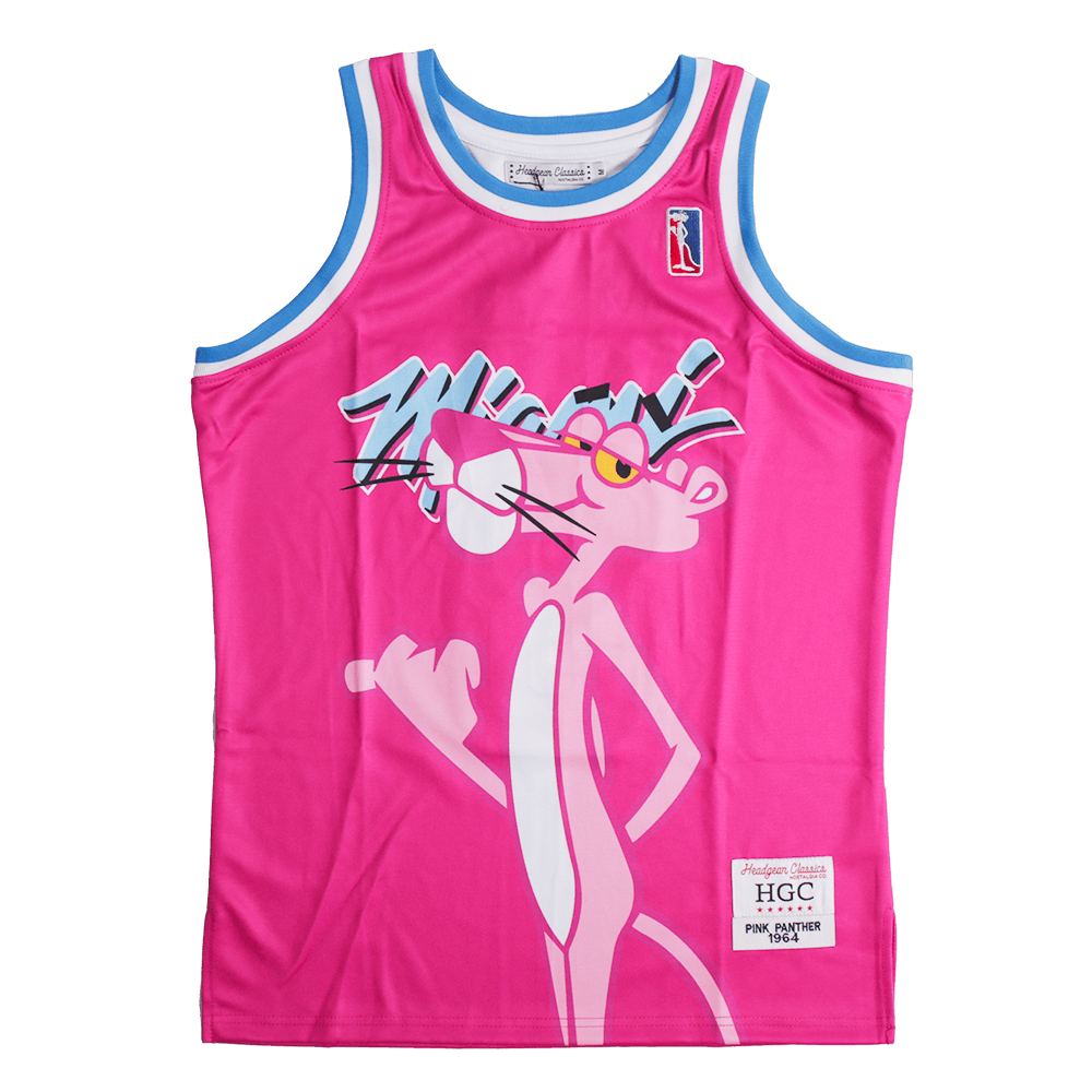 Pink Panther Basketball Jersey (Pink), pink, blue and white sleeveless basketball jersey