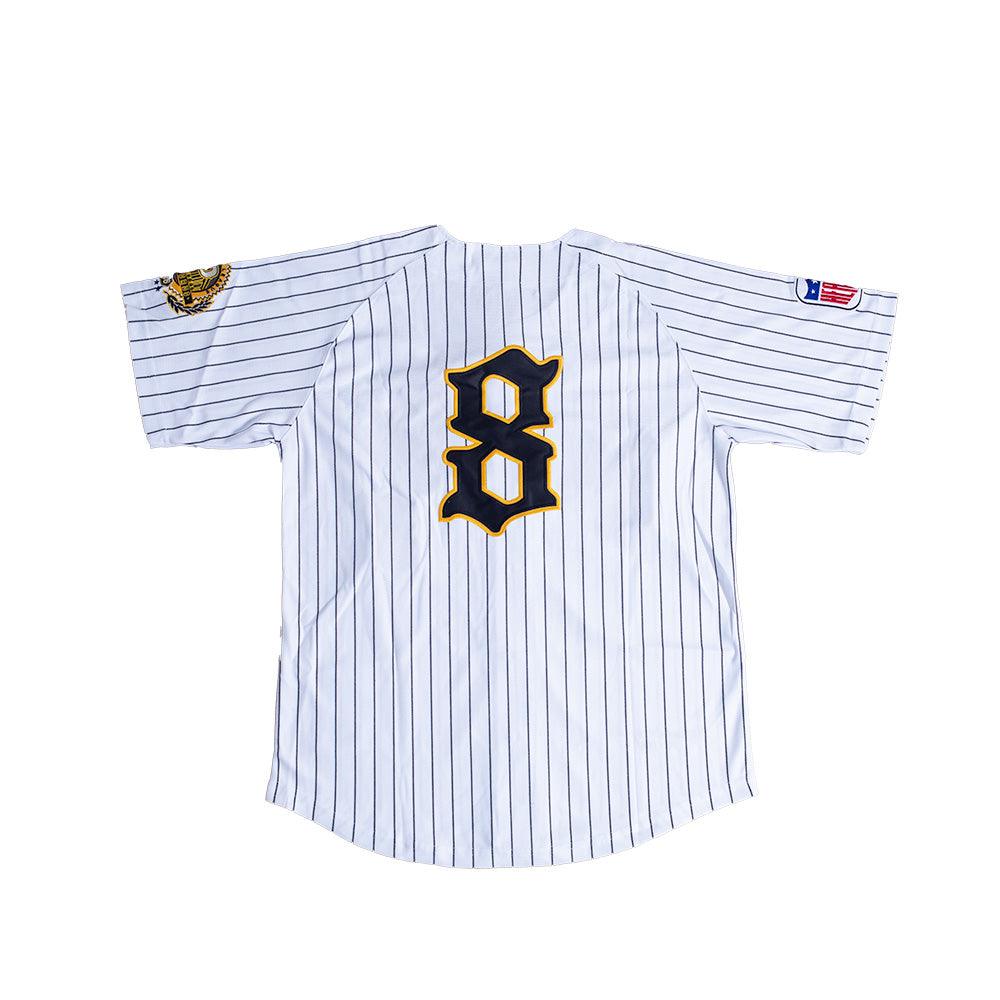 PITTSBURGH CRAWFORDS BUTTON DOWN PINSTRIPE JERSEY - Allstarelite.com