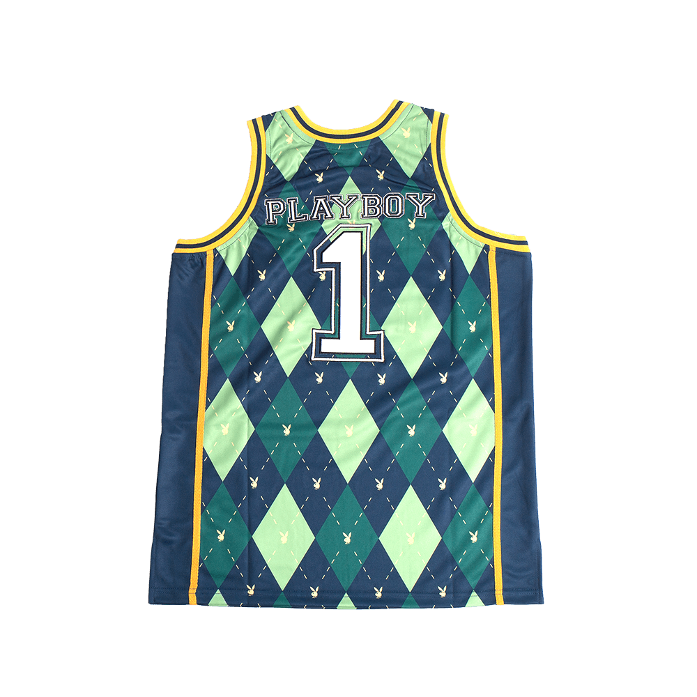 PLAYBOY ARGYLE PATTERN BASKETBALL JERSEY ARGYLE PATTERN - Allstarelite.com