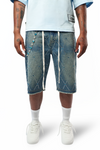 WATSON PURPLE DIAMOND MEDIUM WASH DENIM SHORTS
