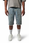 WATSON PURPLE PEAR DIAMOND LIGHT WASH DENIM SHORTS