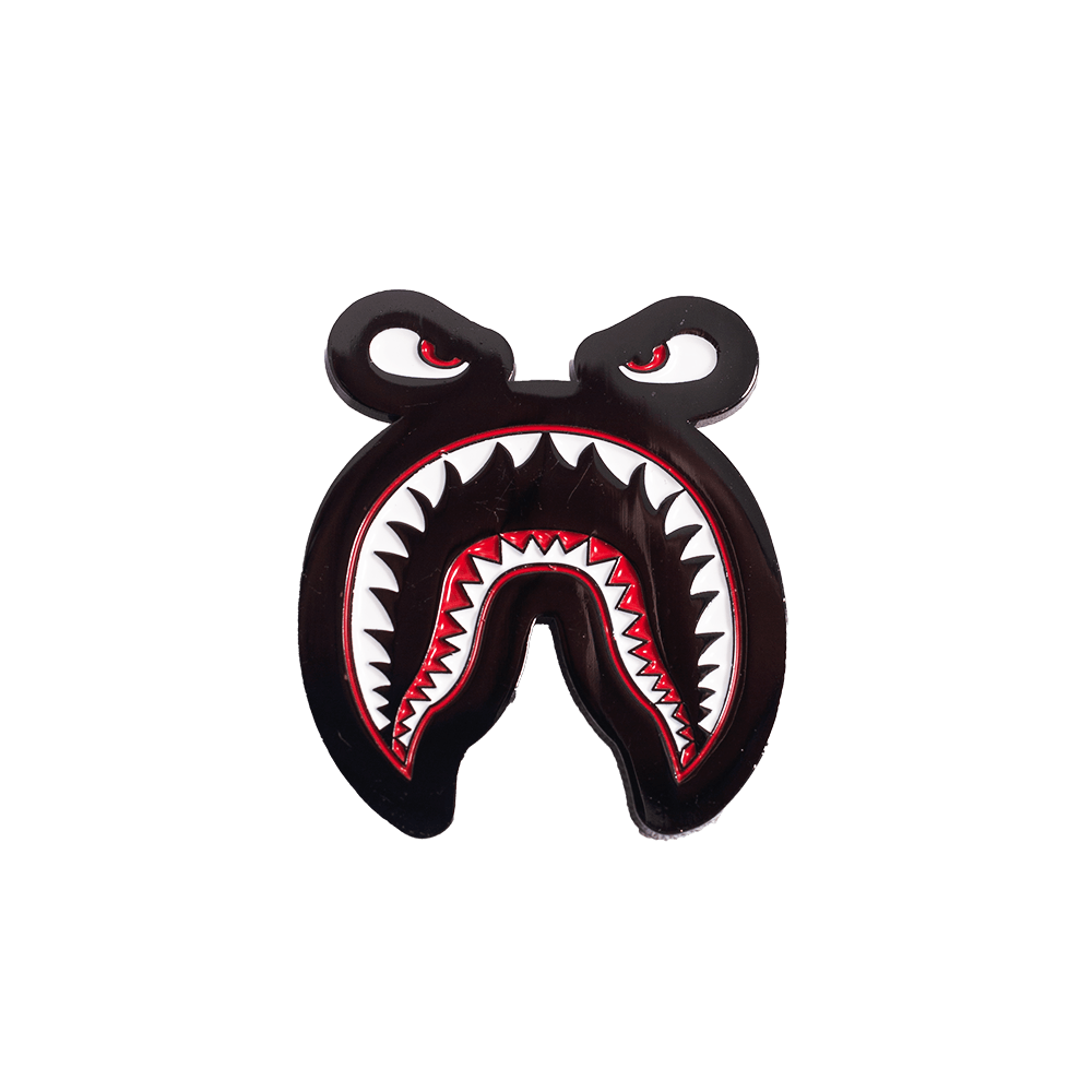 RED/BLACK/WHITE SHARK MOUTH PIN - Allstarelite.com