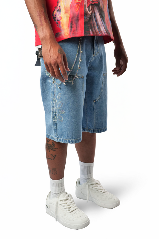LIGHT WASH CARPENTER SHORTS