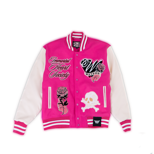 WATSON IMMORTAL HEART SOCIETY VARSITY JACKET (PINK)