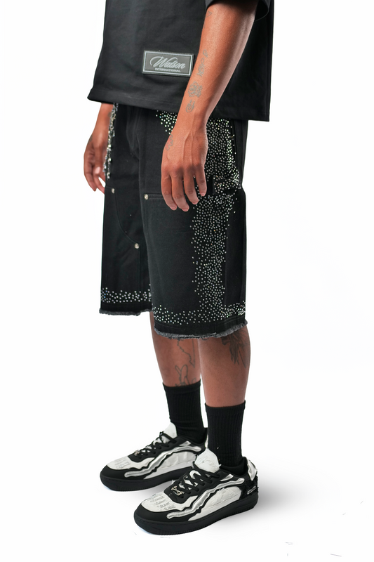 WATSON PEARL BLACK DENIM SHORTS