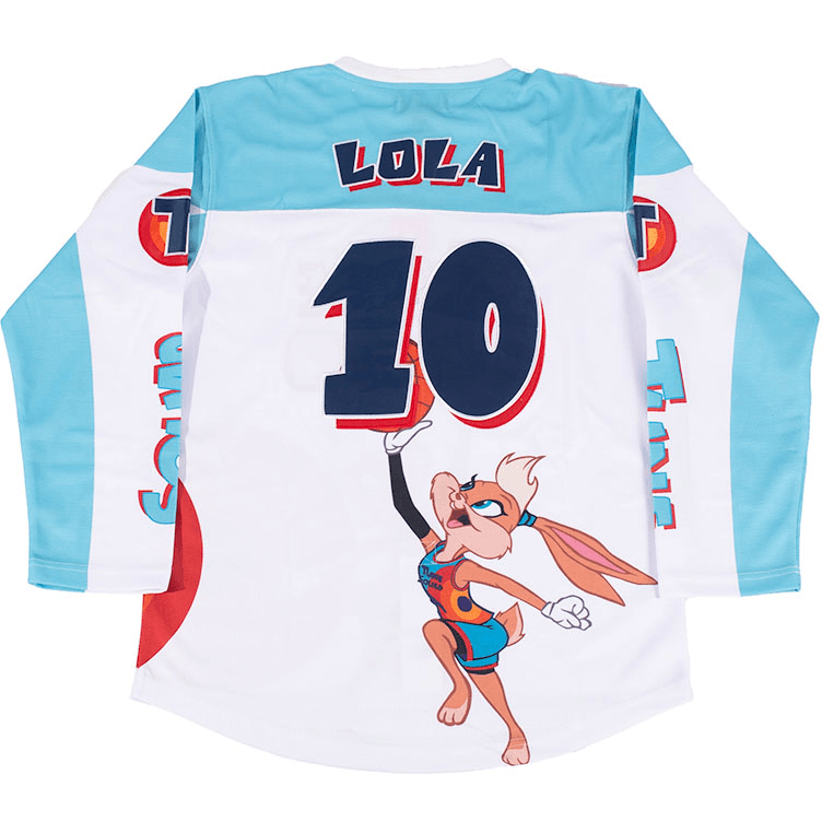 TUNESQUAD LOLA BUNNY HOCKEY JERSEY IN WHITE - Allstarelite.com