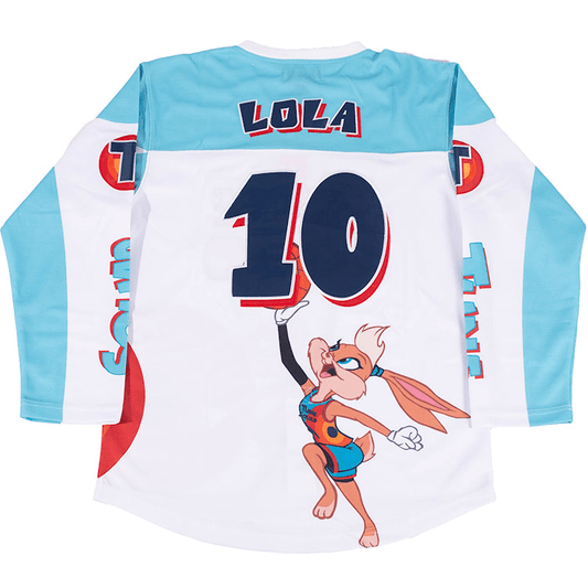TUNESQUAD LOLA BUNNY HOCKEY JERSEY IN WHITE - Allstarelite.com