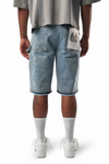 WATSON PURPLE PEAR DIAMOND LIGHT WASH DENIM SHORTS