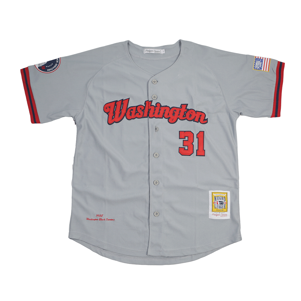 WASHINGTON BLACK SENATORS GRAY BUTTON DOWN JERSEY - Allstarelite.com