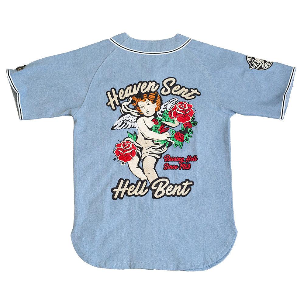 WATSON HEAVEN SENT DENIM ZIP UP BASEBALL JERSEY - Allstarelite.com