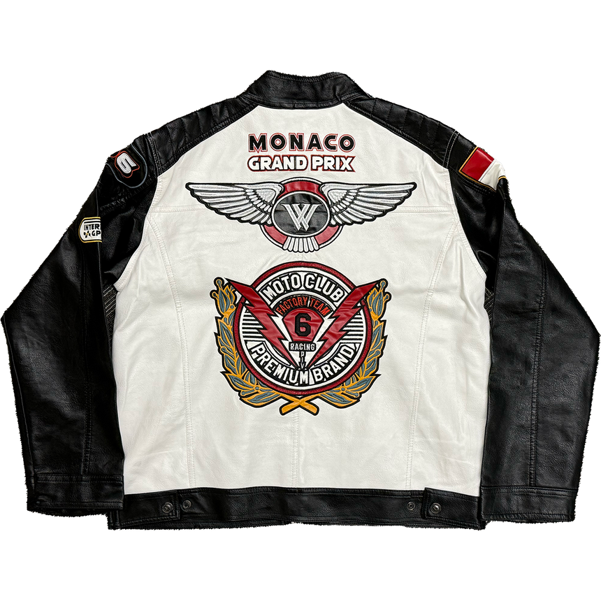 WATSON RACING MONACO GRAND PRIX MOTO JACKET (BLACK/WHITE)