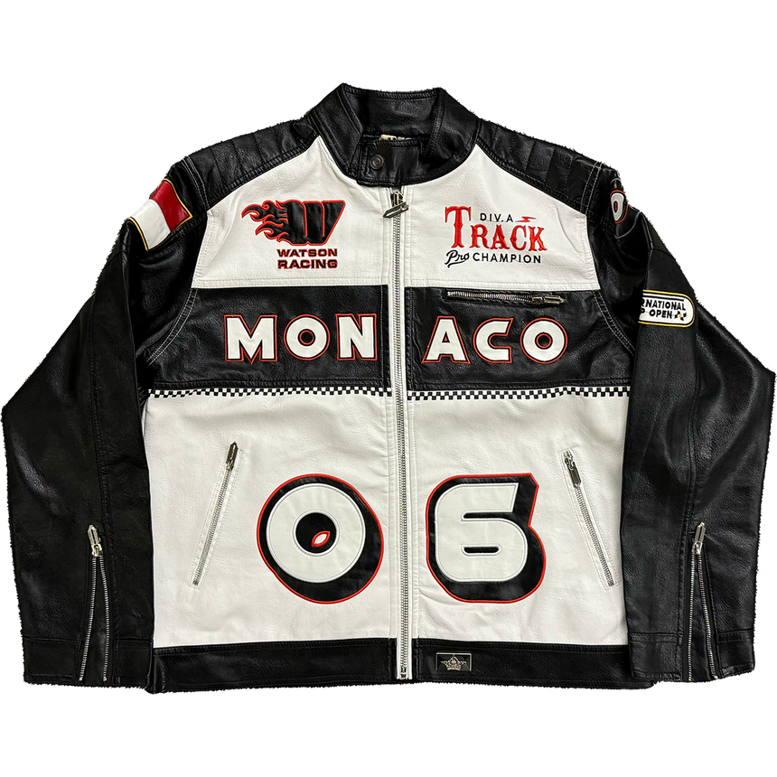 WATSON RACING MONACO GRAND PRIX MOTO JACKET (BLACK/WHITE)